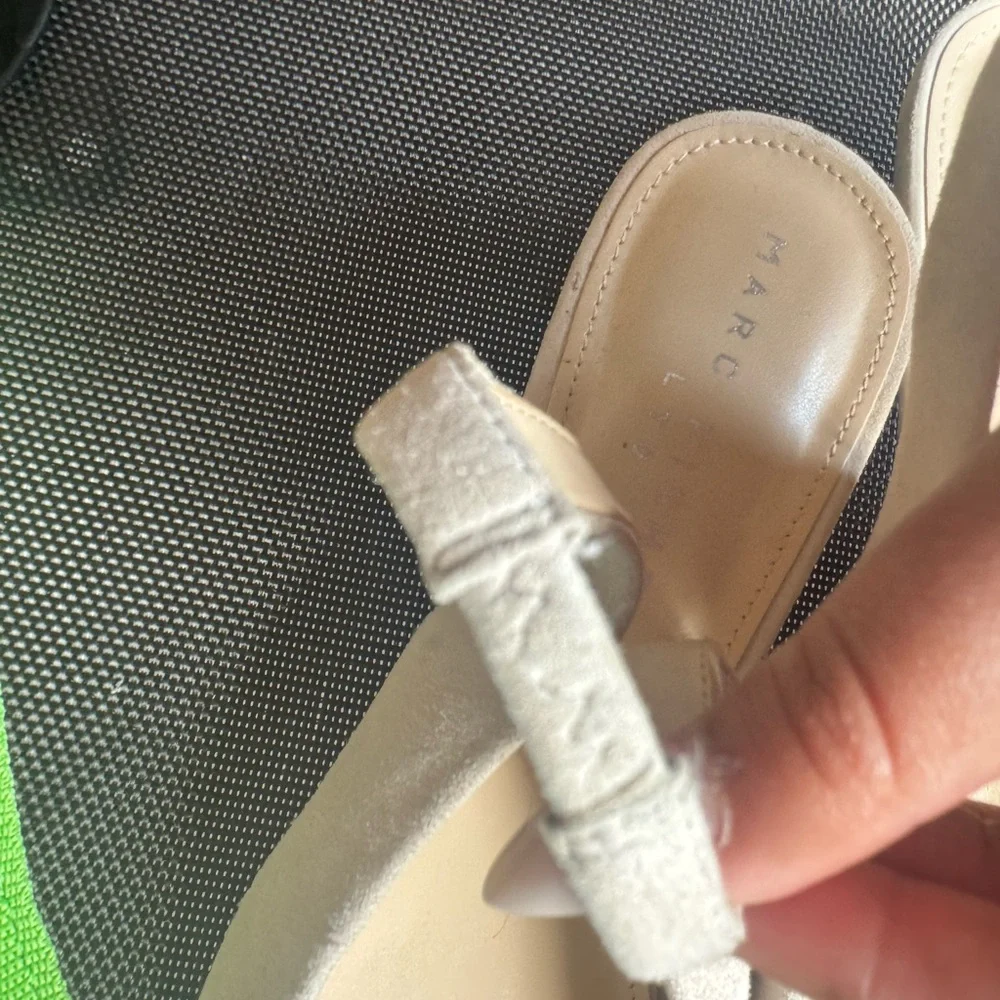 Marc Fisher LTD “Posey” Kitten Heel Slingback Suede - Light Grey